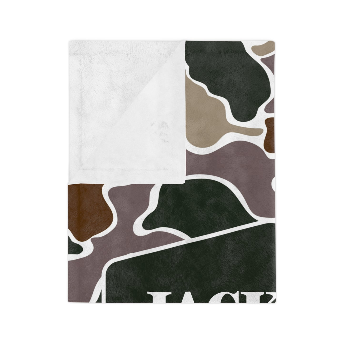Personalized Camo Velveteen Microfiber Blanket