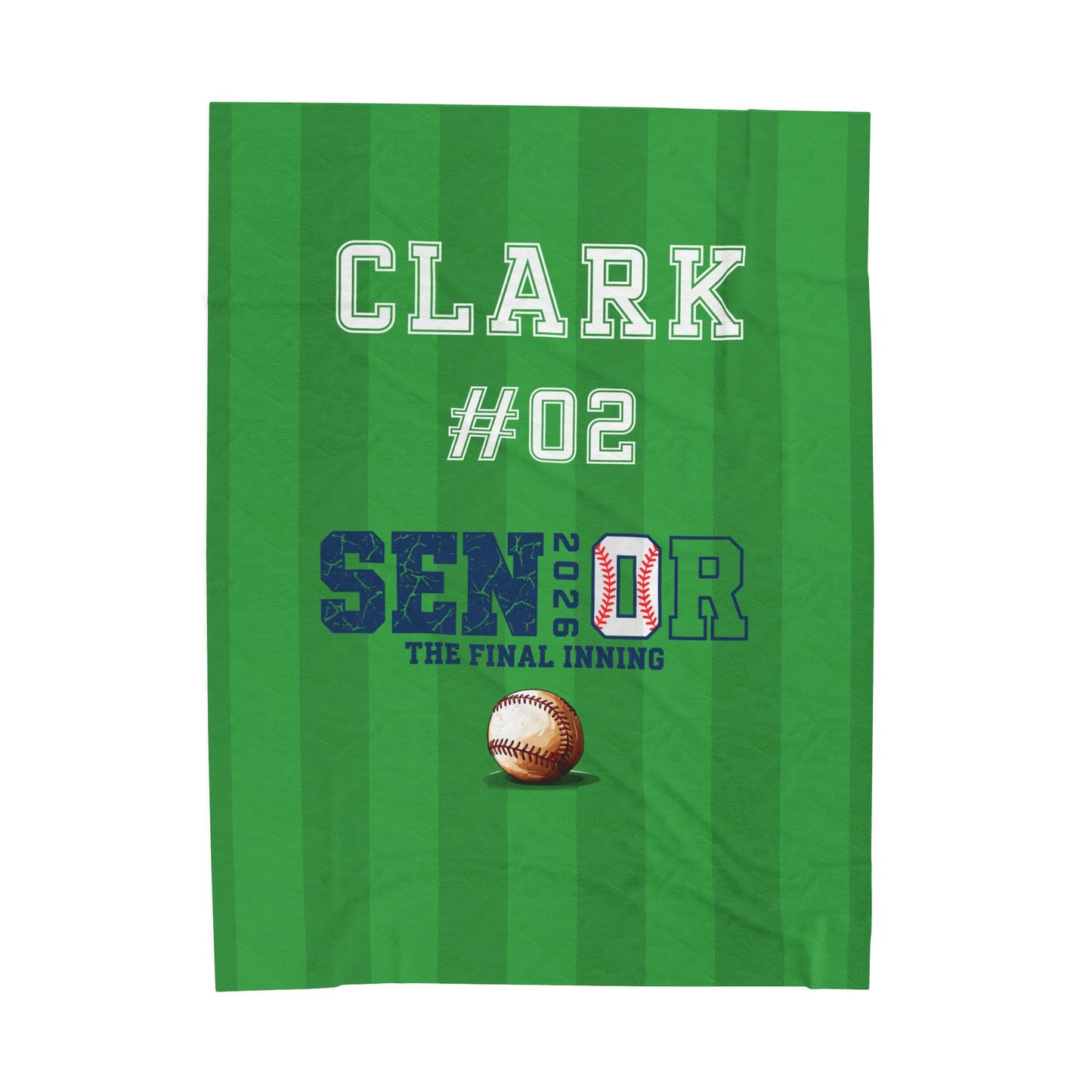 Personalized Senior Baseball Velveteen Plush Blanket - Name & Number (The Final Inning)