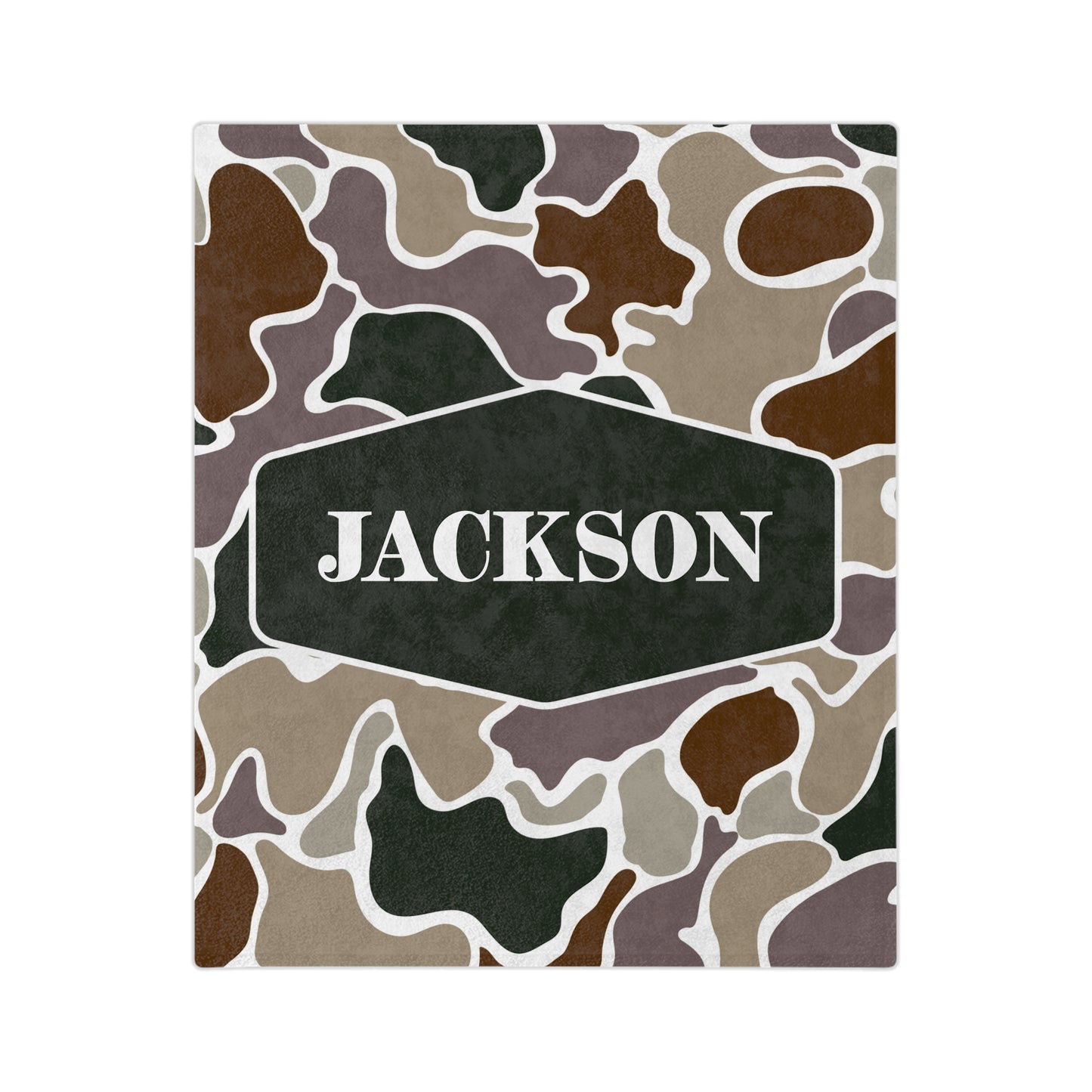 Personalized Camo Velveteen Microfiber Blanket