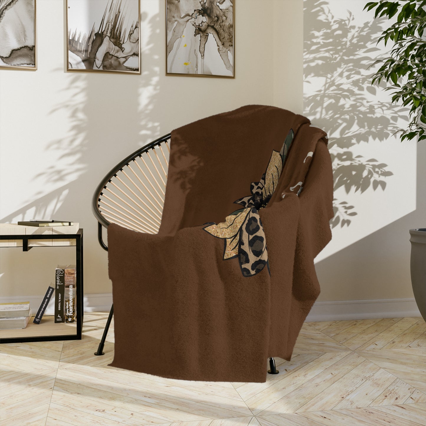 Personalized Brown Sunflower Blanket