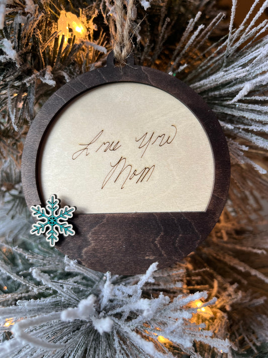 Personalized Handwritten Engraved Ornament