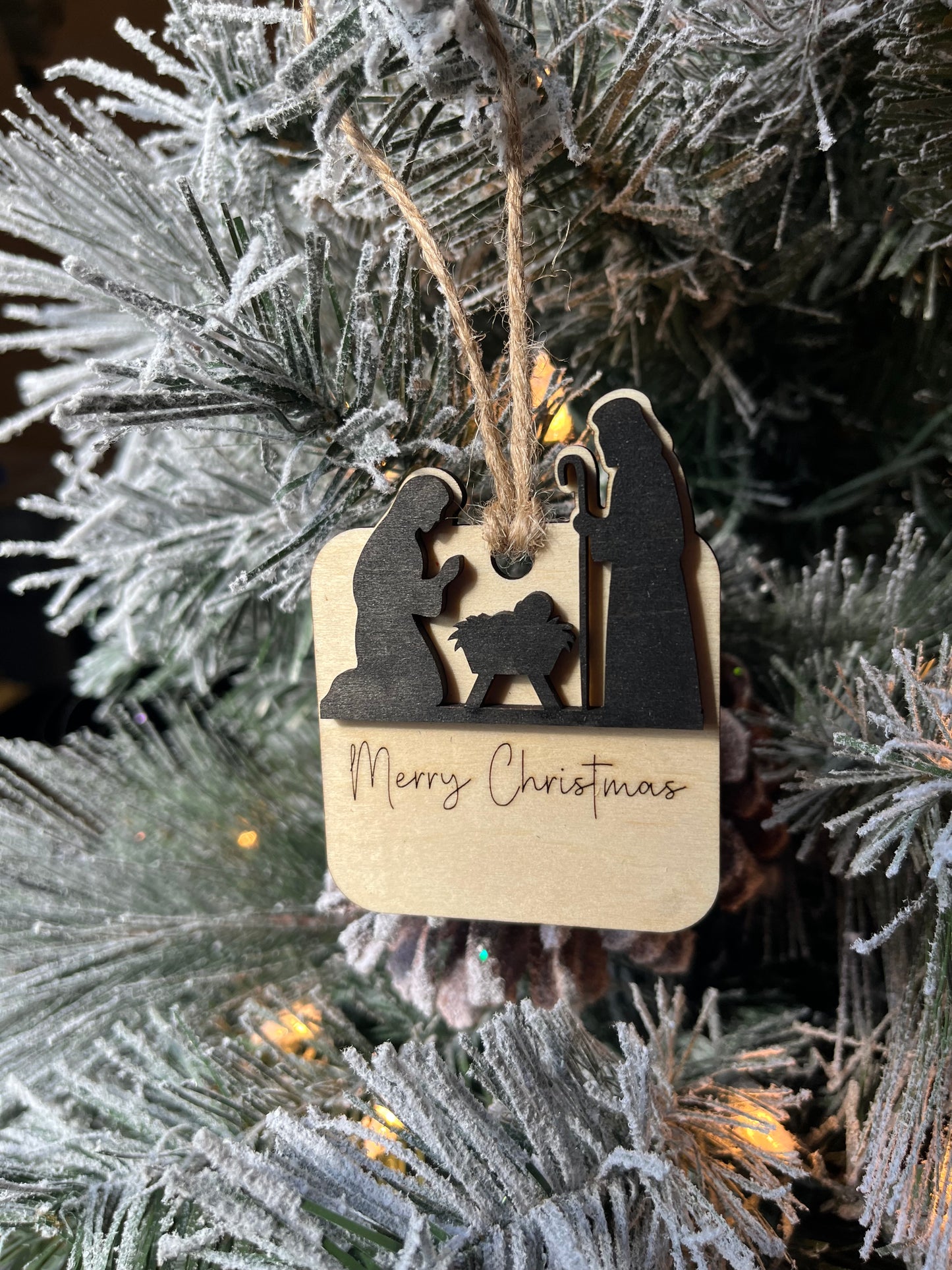 Nativity Scene with Custom Text