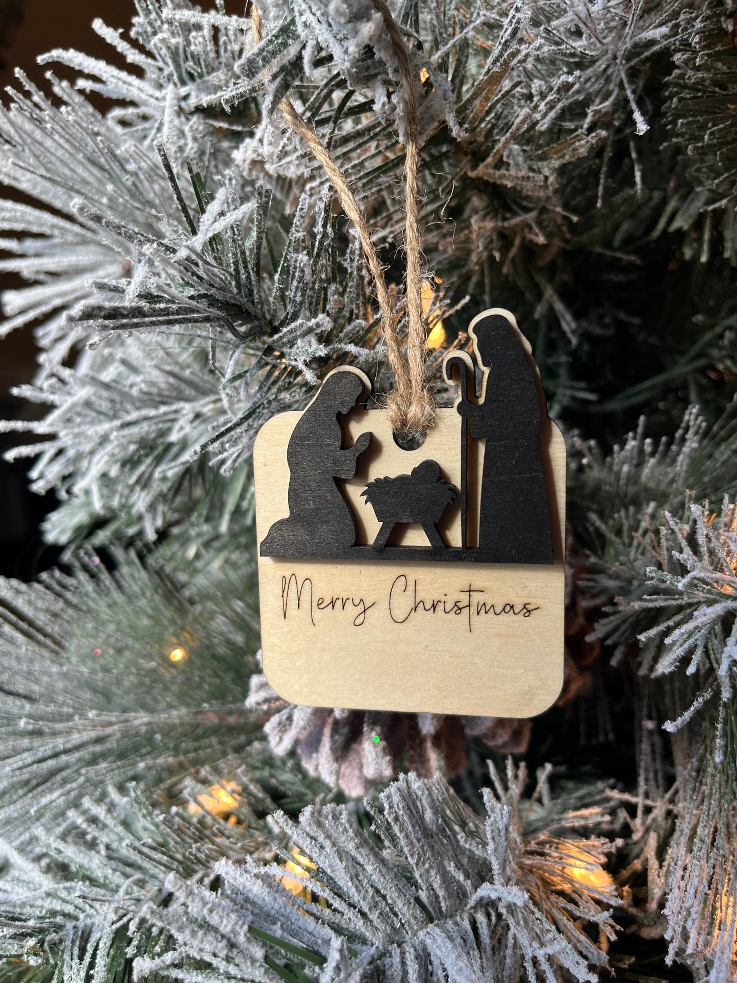 Nativity Scene with Custom Text