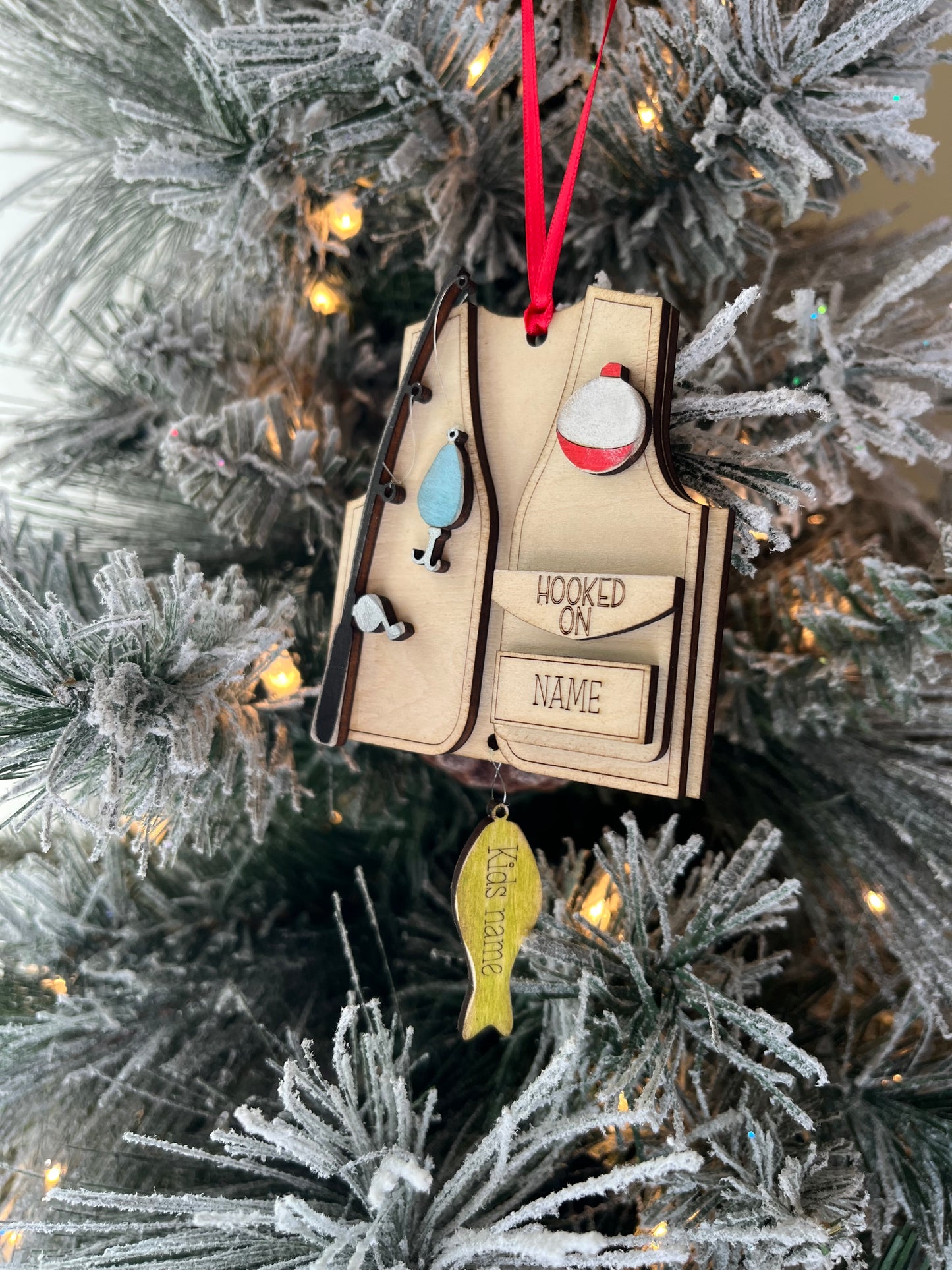 Personalized Fishing Vest Ornament