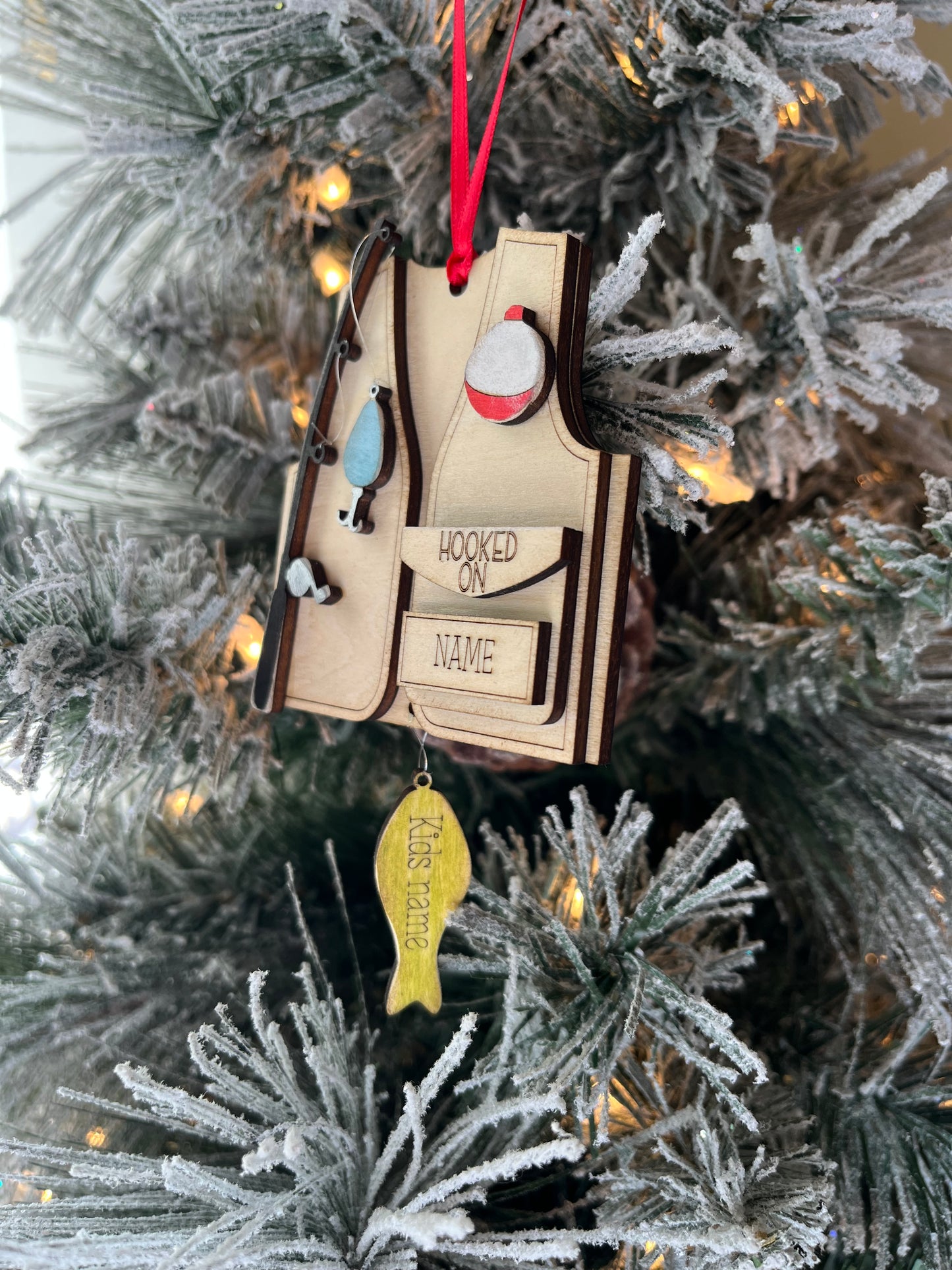 Personalized Fishing Vest Ornament