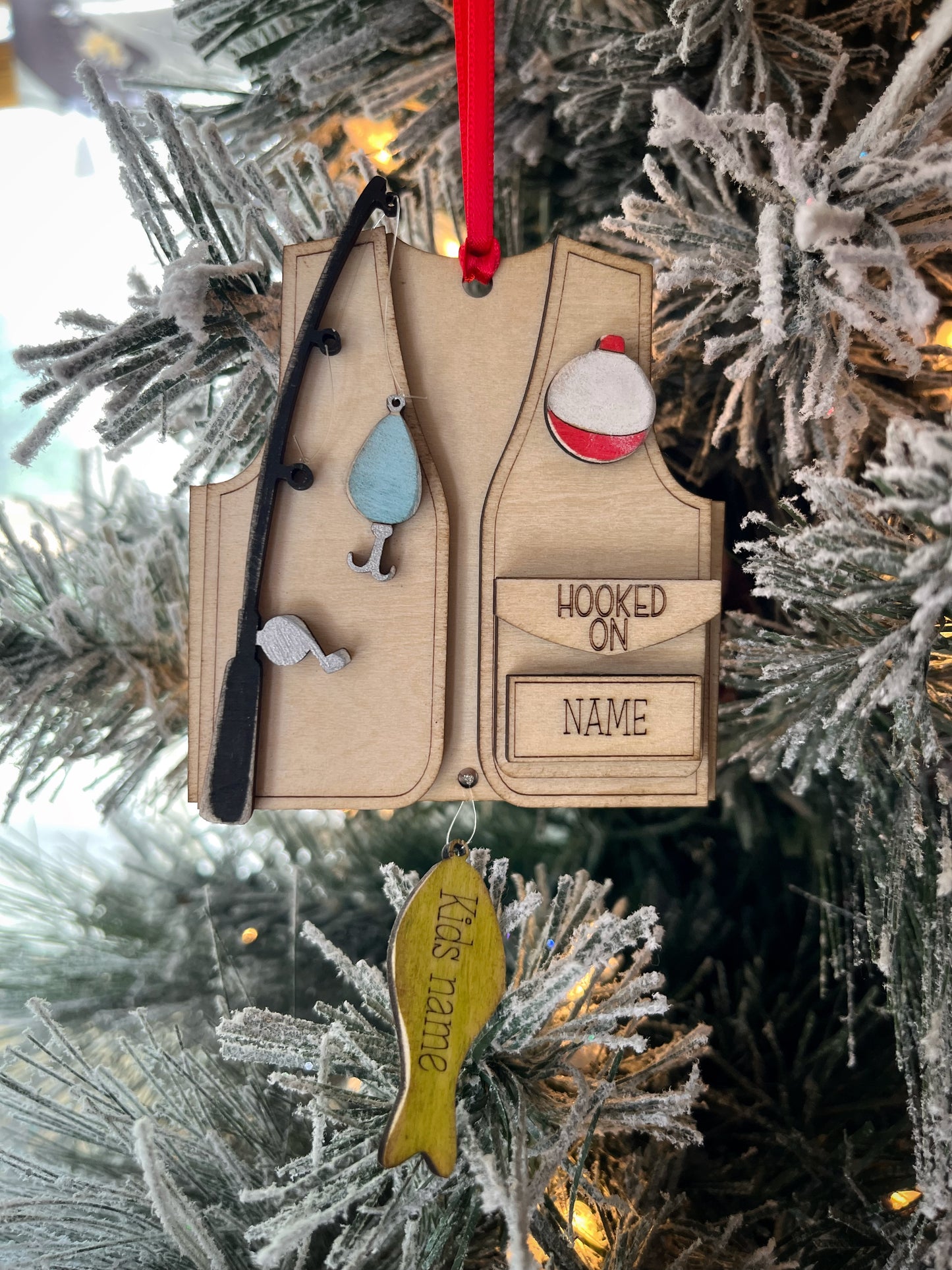 Personalized Fishing Vest Ornament