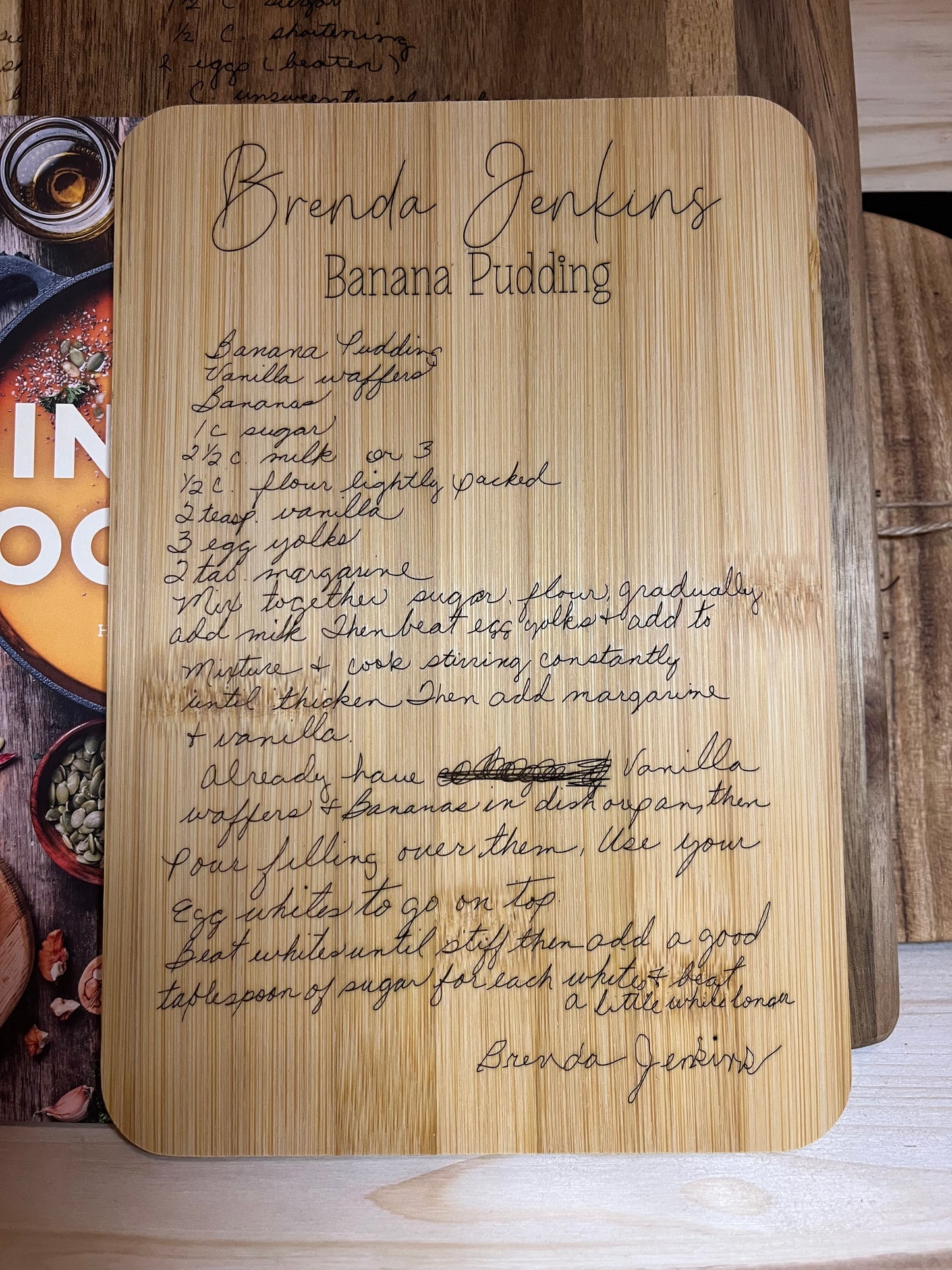 Engraved Handwritten Recipe Cutting Board Sale