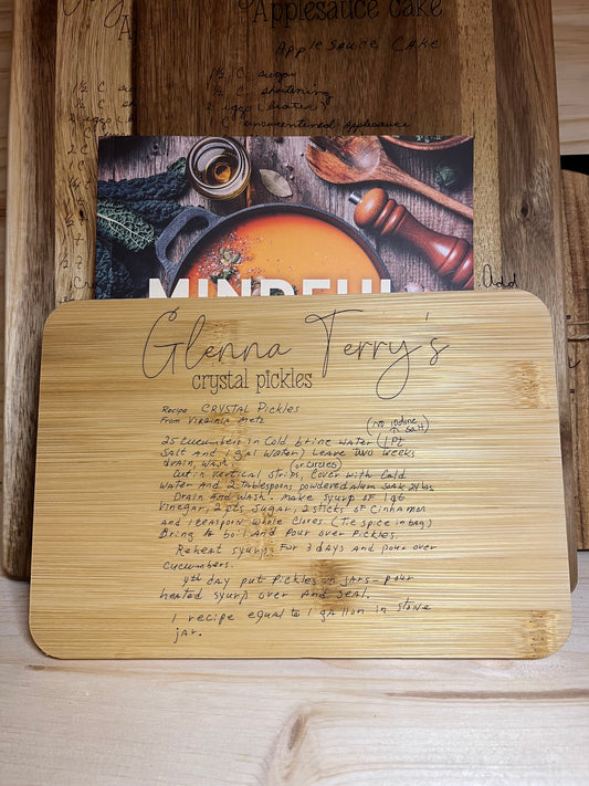 Engraved Handwritten Recipe Cutting Board Sale