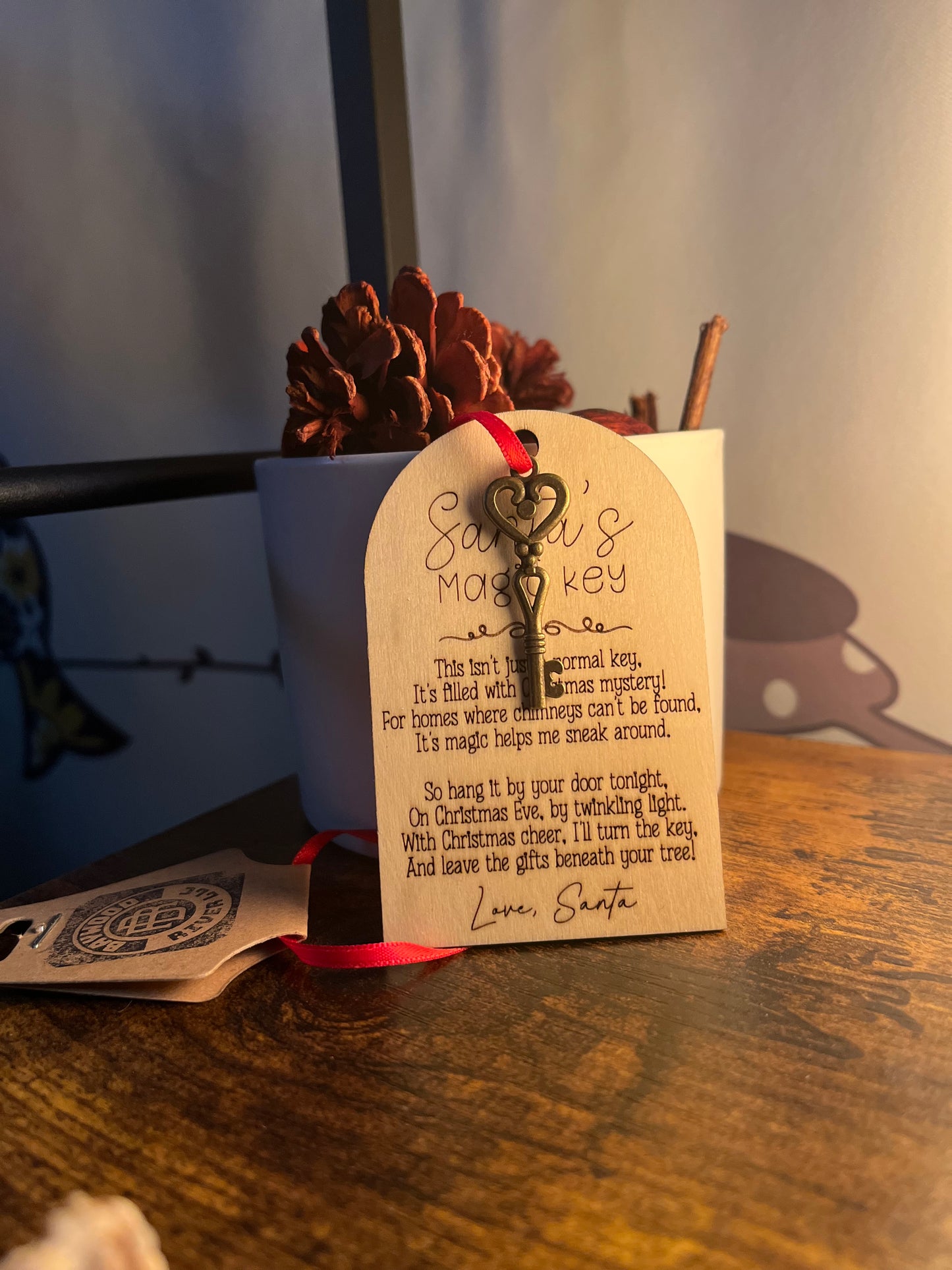 Santa’s Magic Key With Wooden Tag