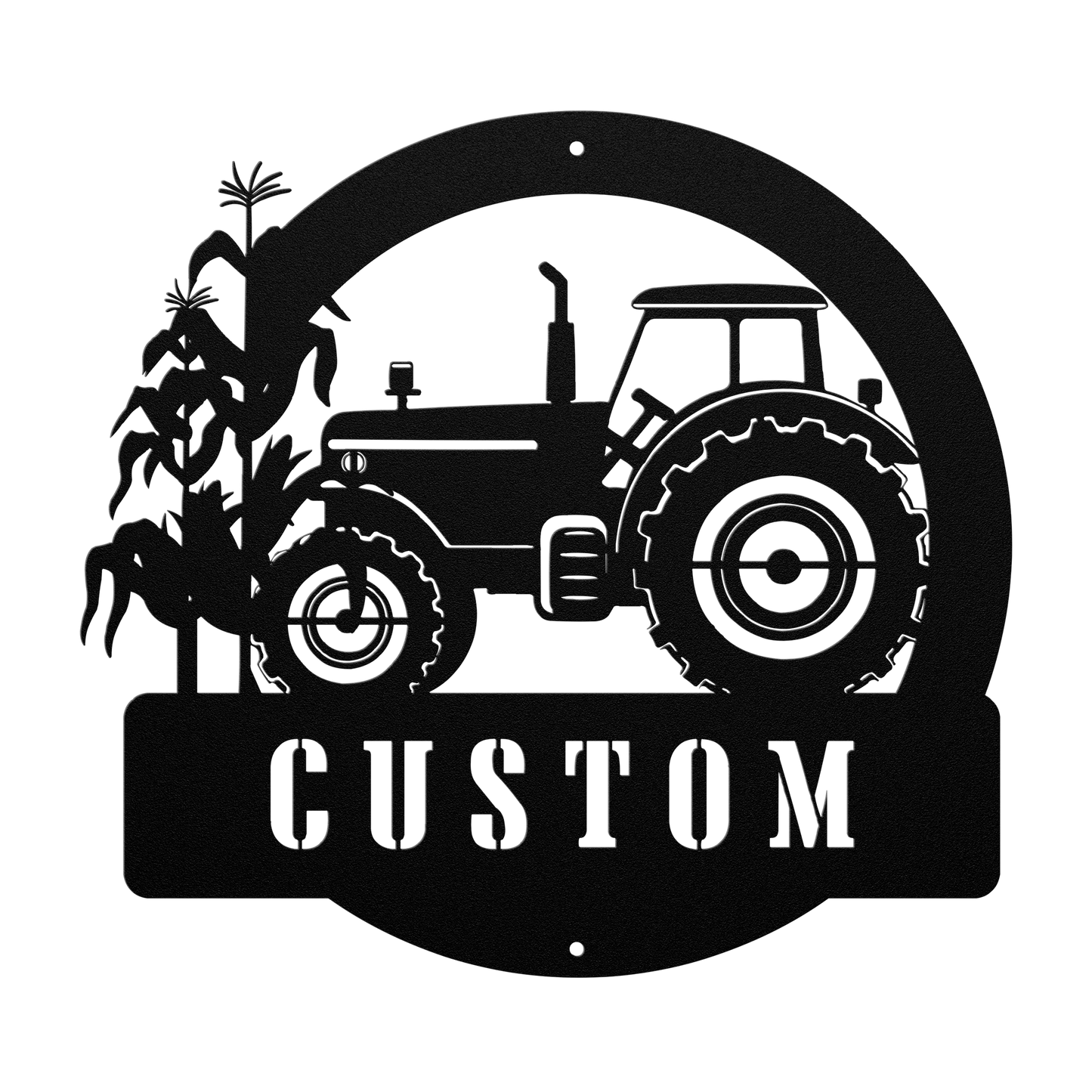 Personalized Tractor & Corn Stalks Metal Sign – A Rustic Touch for Your Farmhouse