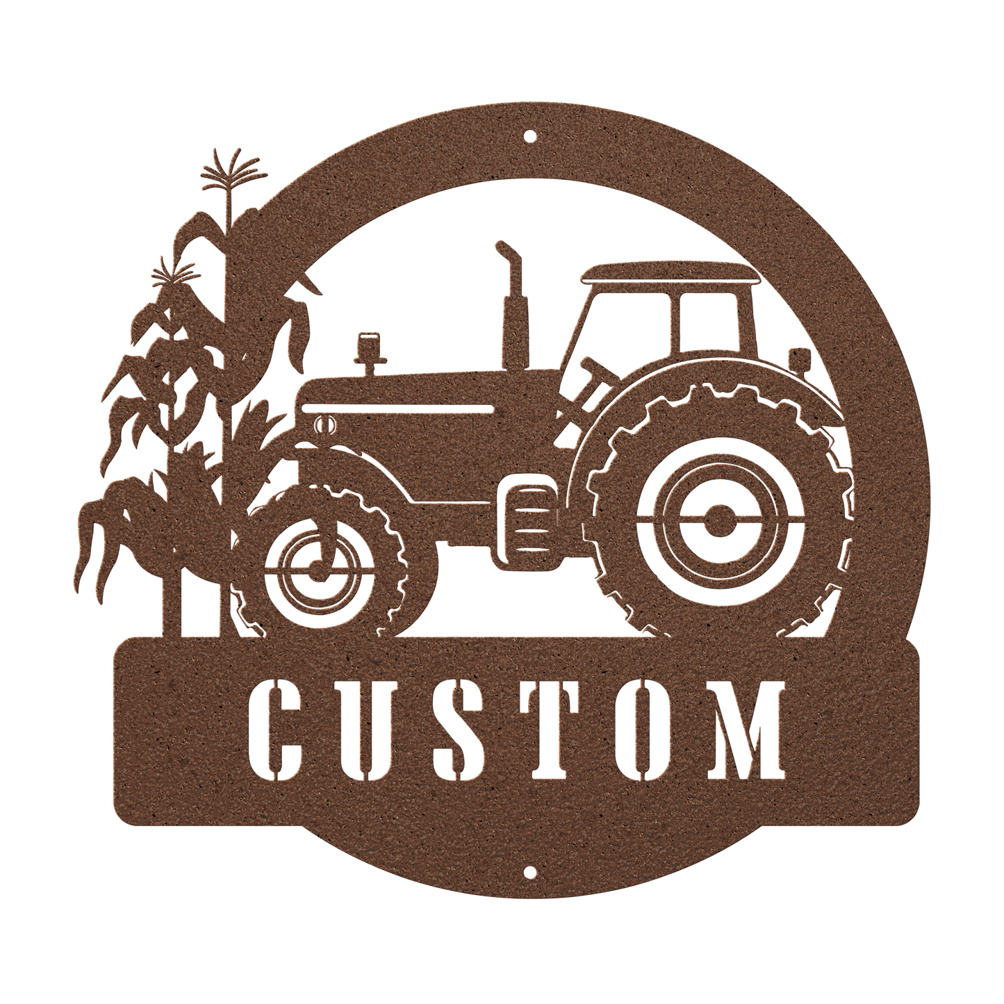 Personalized Tractor & Corn Stalks Metal Sign – A Rustic Touch for Your Farmhouse