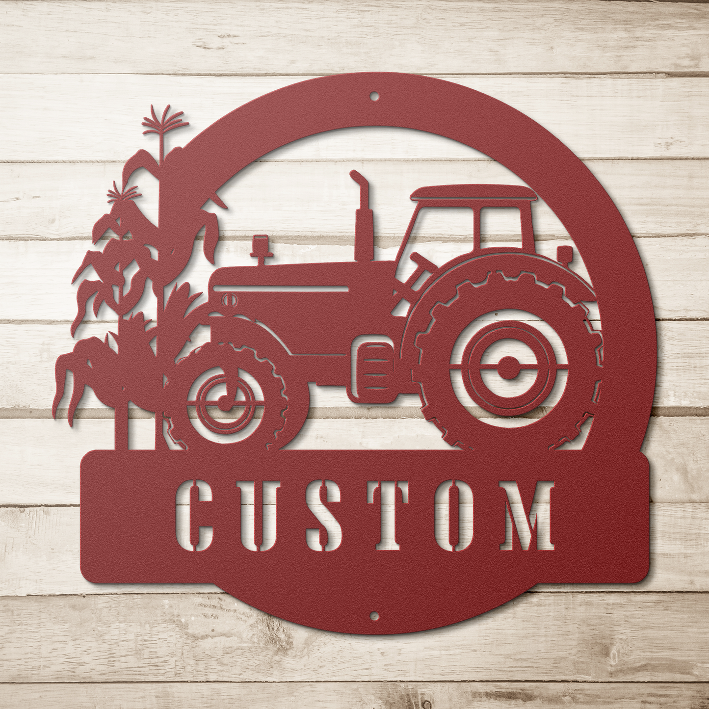 Personalized Tractor & Corn Stalks Metal Sign – A Rustic Touch for Your Farmhouse