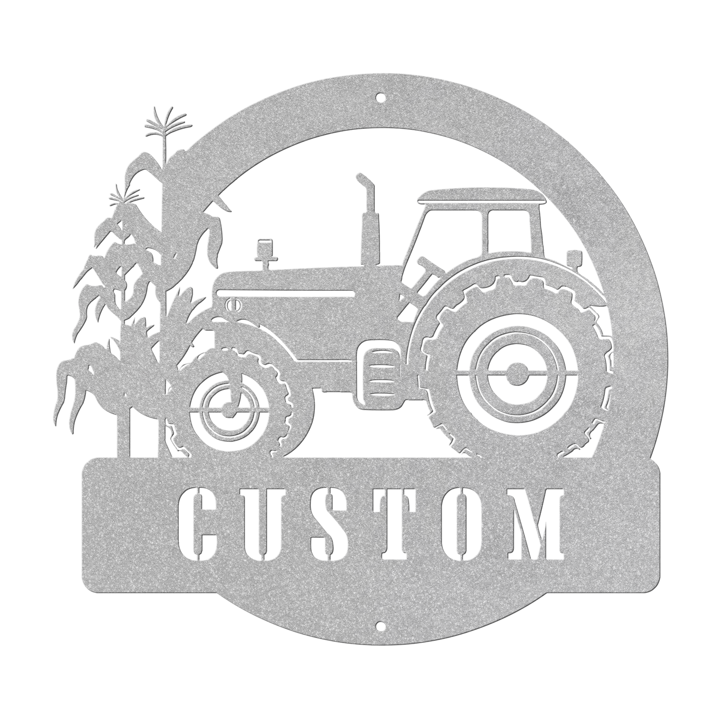 Personalized Tractor & Corn Stalks Metal Sign – A Rustic Touch for Your Farmhouse