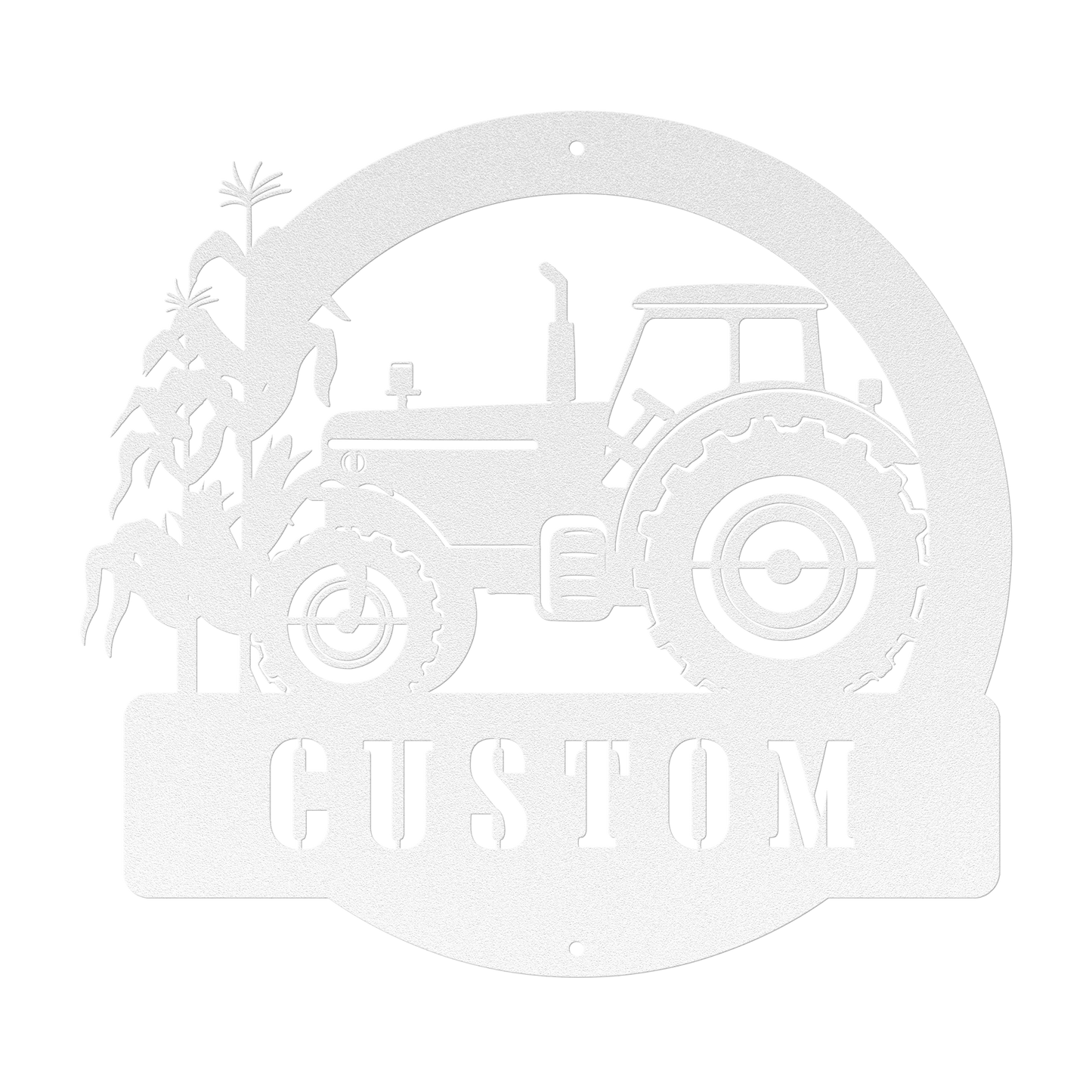 Personalized Tractor & Corn Stalks Metal Sign – A Rustic Touch for Your Farmhouse