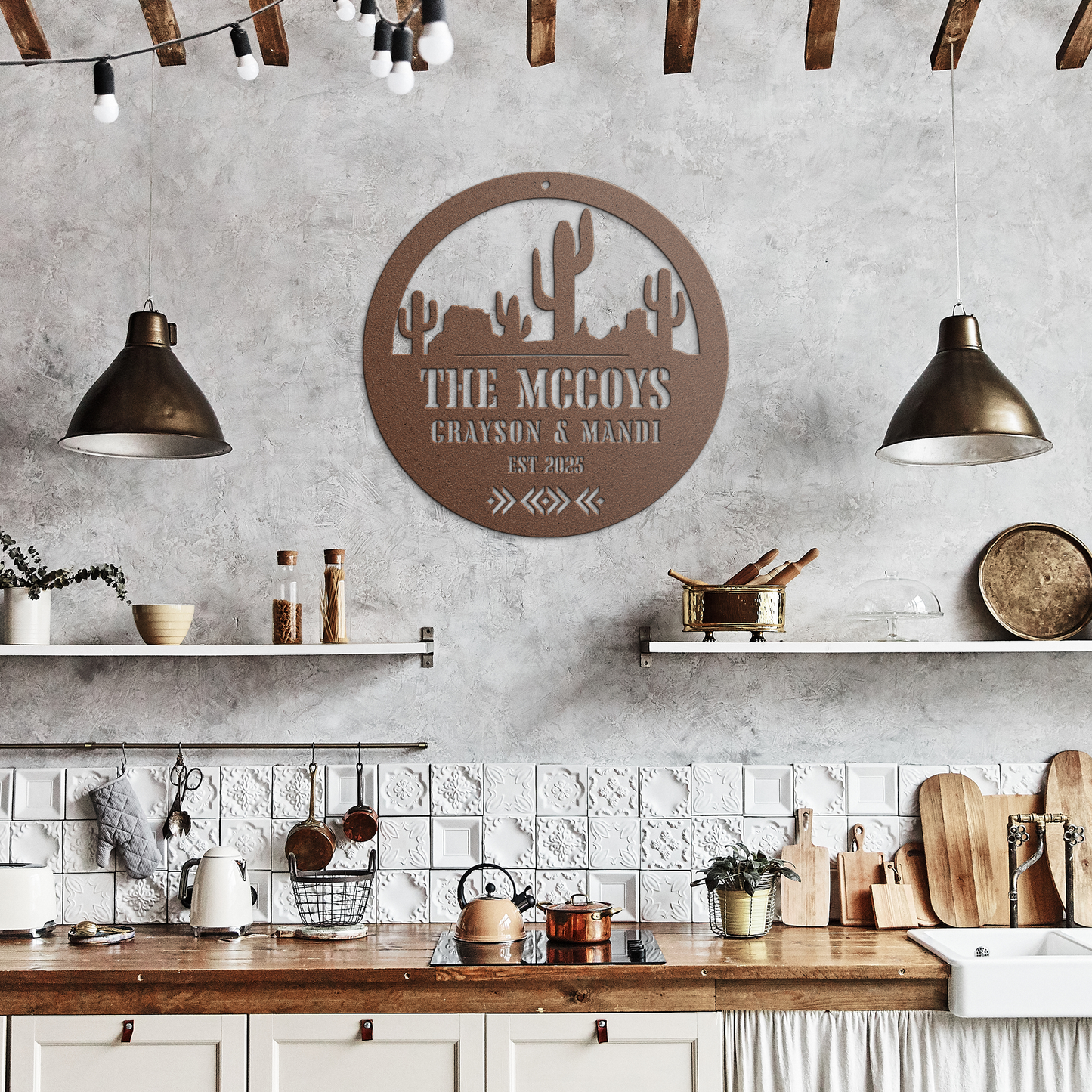 Personalized_Desert_Cactus_Family_Metal__Copper_Rustic_Kitchen_Mockup.png