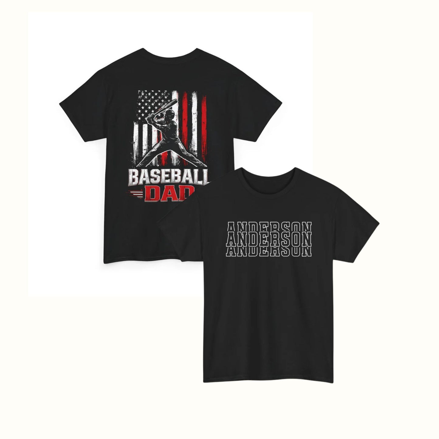 Baseball Dad T-Shirt – Personalized Name On Front