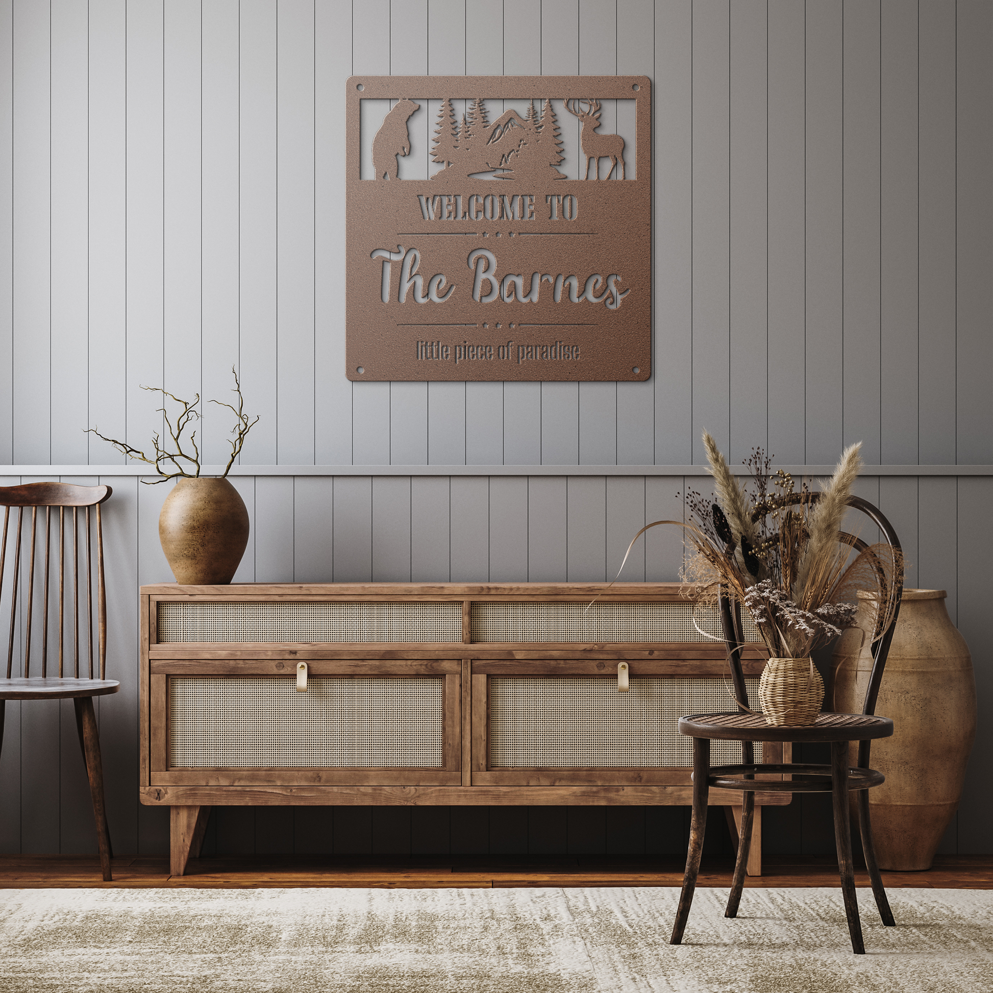 Wildlife_Family_Name_Sign_Copper_Rustic_Hallway_Mockup.png